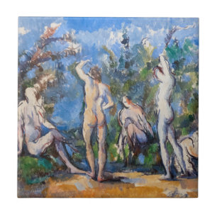 Paul Cezanne - Fem Bathers Kakelplatta
