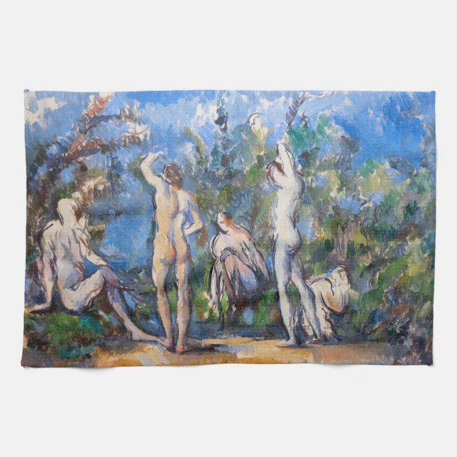 Paul Cezanne - Fem Bathers Kökshandduk (Horisontell)