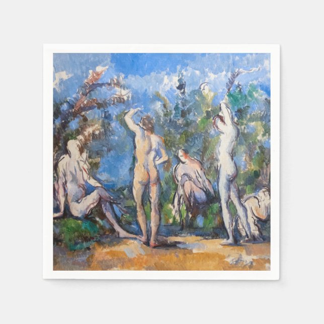 Paul Cezanne - Fem Bathers Pappersservett (Framsidan)