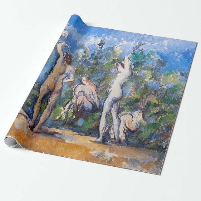Paul Cezanne - Fem nakna badande män Presentpapper (Utrullad)
