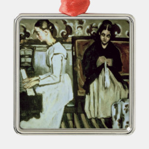 Paul Cezanne   flicka på pianot, 1868-69 Julgransprydnad Metall