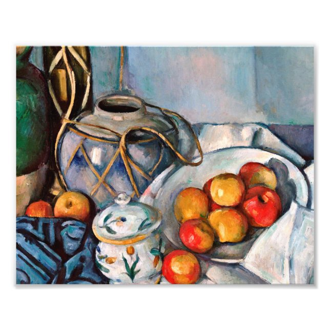 Paul Cezanne - fortfarande liv med äpplen Fototryck (Framsidan)