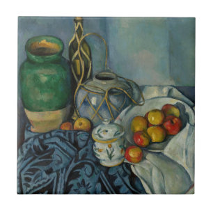 Paul Cezanne - Fortfarande livet med äpplen Kakelplatta