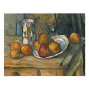 Paul Cezanne - Fortfarande livet med Mjölk Jug och Fototryck