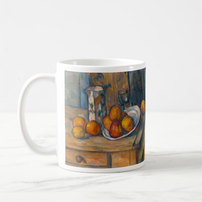Paul Cezanne - Fortfarande livet med Mjölk Jug och Kaffemugg (Vänster)