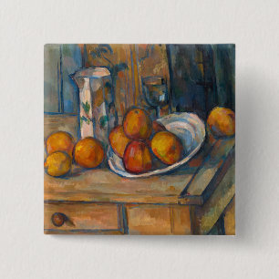 Paul Cezanne - Fortfarande livet med Mjölk Jug och Knapp
