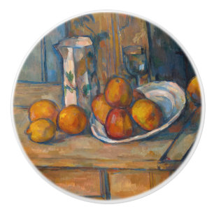 Paul Cezanne - Fortfarande livet med Mjölk Jug och Knopp