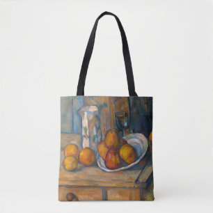 Paul Cezanne - Fortfarande livet med Mjölk Jug och Tygkasse