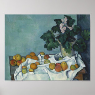 Paul Cezanne - Fortfarande med äpplen och en pot Poster