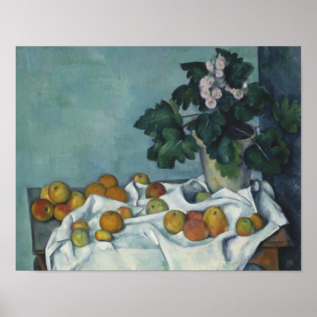 Paul Cezanne - Fortfarande med äpplen och en pot Poster (Framsidan)