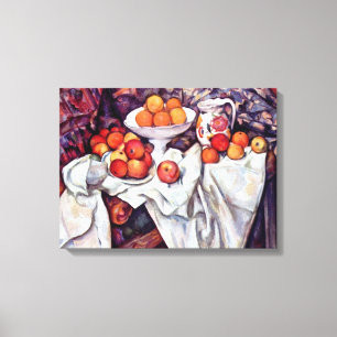 Paul Cezanne - Fortfarande med äpplen och Orangar Canvastryck