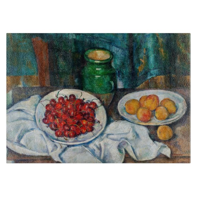 Paul Cezanne - Fortfarande med Cherries och Peachs (Framsidan)