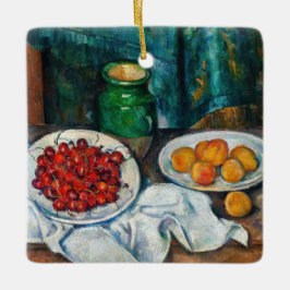 Paul Cezanne - Fortfarande med Cherries och Peachs Julgransprydnad Keramik