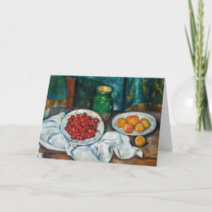Paul Cezanne - Fortfarande med Cherries och Peachs Kort