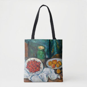 Paul Cezanne - Fortfarande med Cherries och Peachs Tygkasse