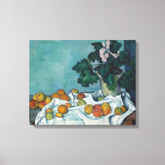 Paul Cezanne | Fortsatt liv med äpplen och en bit  Canvastryck (Framsida)