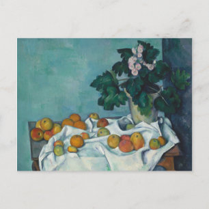 Paul Cezanne Fortsatt liv med äpplen och en bit Vykort