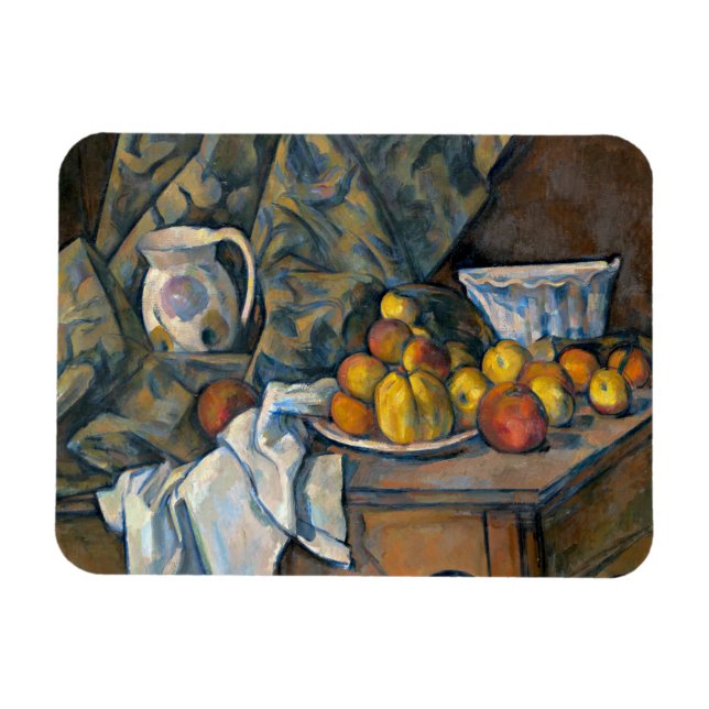 Paul Cezanne | Fortsatt liv med äpplen och persiko Magnet (Horisontell)