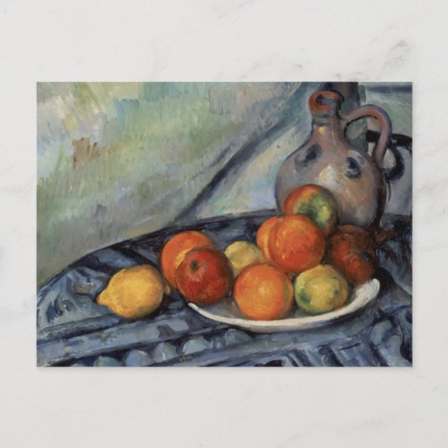 Paul Cezanne - Fruit och Jug på Bord Vykort (Framsida)