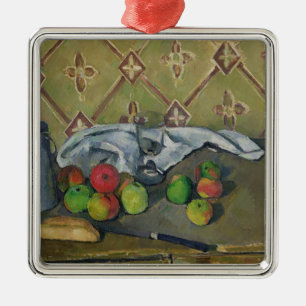 Paul Cezanne frukt, servett och Julgransprydnad Metall