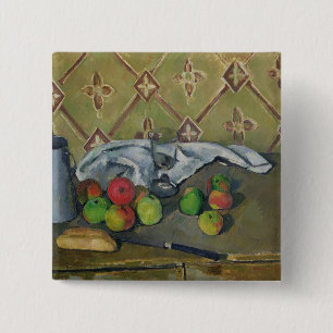 Paul Cezanne frukt, servett och Knapp