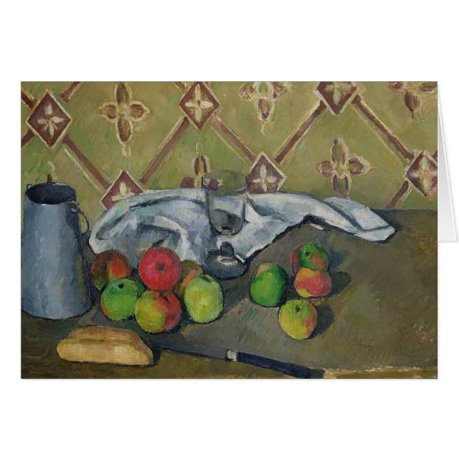 Paul Cezanne | Frukt, Serviette och Mjölk Jug, c.1 Hälsningskort (Framsidan Horizontal)