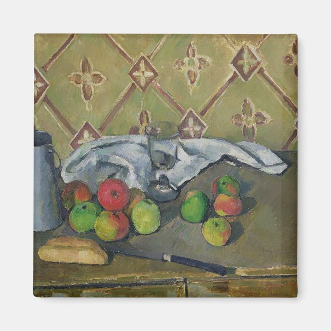 Paul Cezanne | Frukt, Serviette och Mjölk Jug, c.1 Magnet (Framsidan)