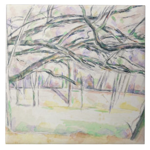Paul Cezanne fruktträdgården, c.1895 (w/c på Kakelplatta