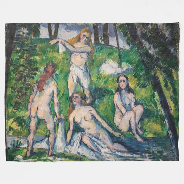 Paul Cezanne - Fyra badande Fleecefilt (Framsidan (Horisontell))
