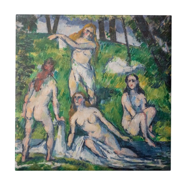 Paul Cezanne - Fyra badande Kakelplatta (Framsidan)