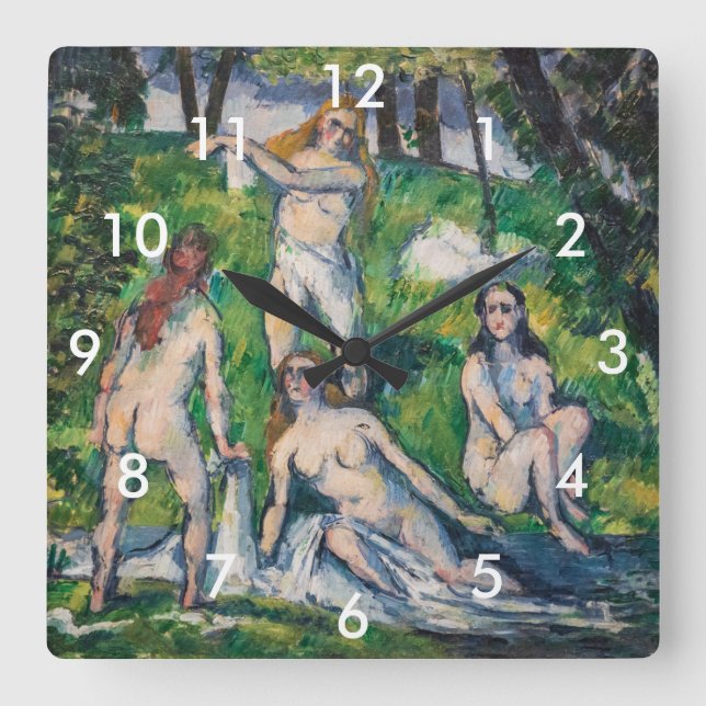 Paul Cezanne - fyra badare Fyrkantig Klocka (Framsida)