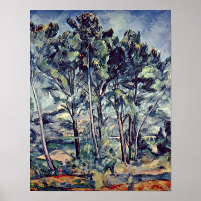 Paul Cezanne - Gräs och Aqupedt (The Viaduct) Poster (Framsidan)