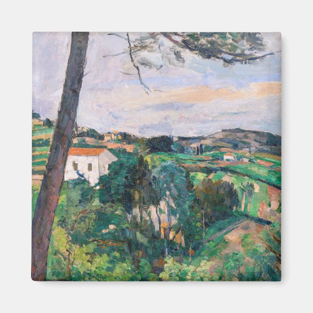 Paul Cezanne - Gräs träd vid Estaque Magnet (Framsidan)