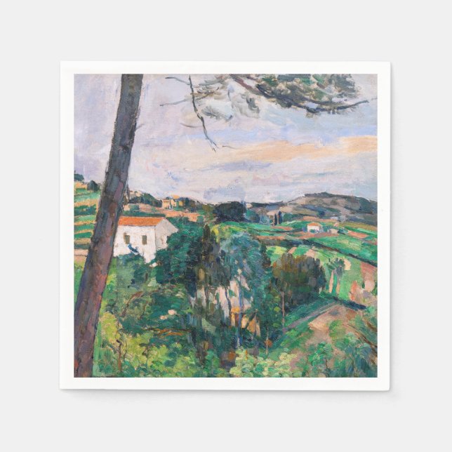 Paul Cezanne - Gräs träd vid Estaque Pappersservett (Framsidan)