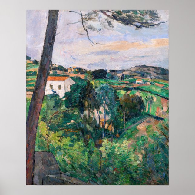 Paul Cezanne - Gräs träd vid Estaque Poster (Framsidan)