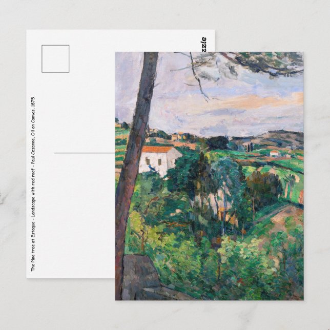 Paul Cezanne - Gräs träd vid Estaque Vykort (Fram/baksida)