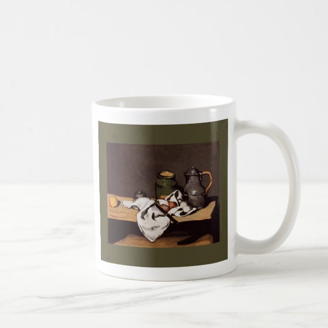 Paul Cezanne ~  Grön kruka och tennkanna  1870 Kaffemugg (Höger)