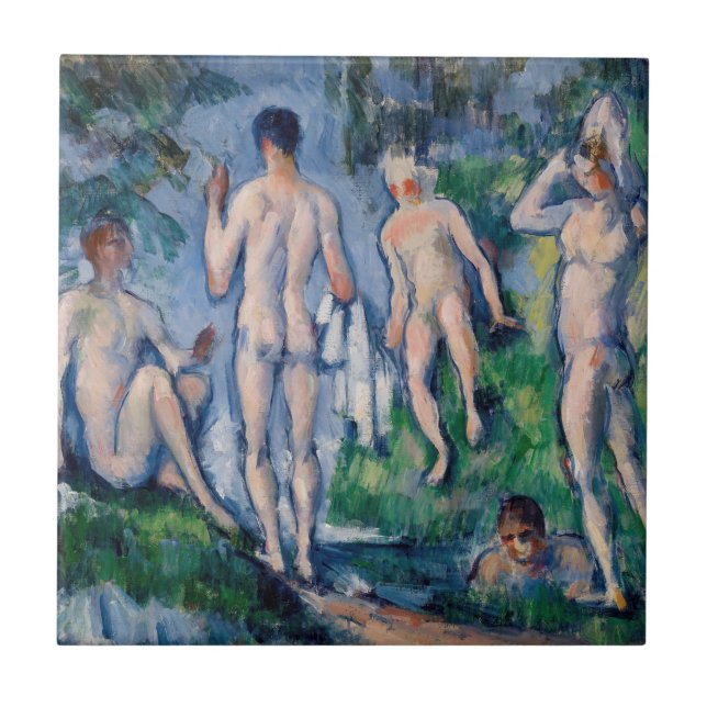 Paul Cezanne - Grupp badare Kakelplatta (Framsidan)