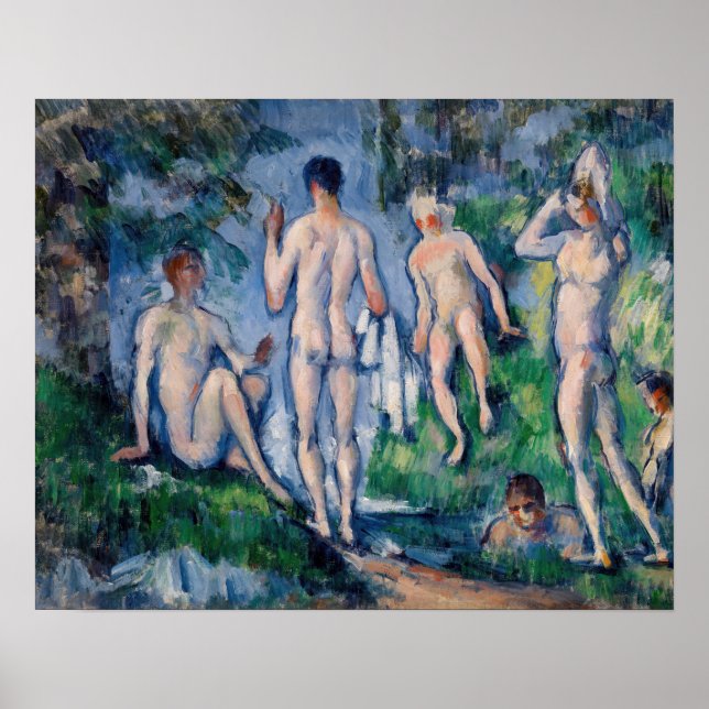Paul Cezanne - Grupp badare Poster (Framsidan)