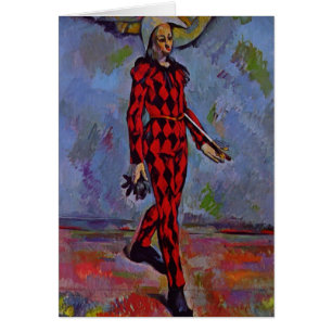 Paul Cezanne- Harlequin Hälsningskort