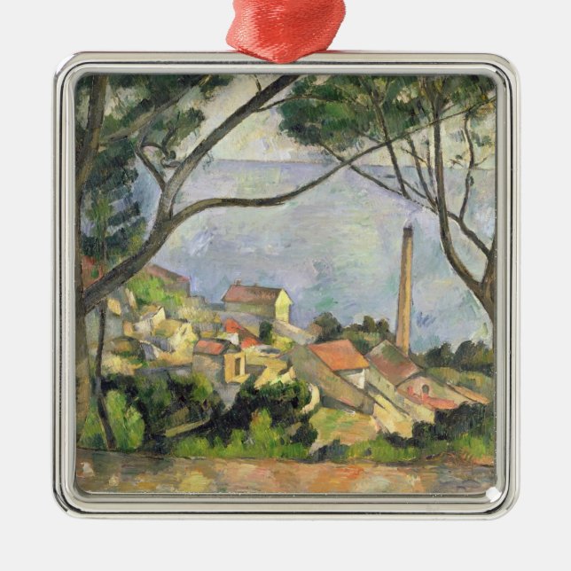 Paul Cezanne | havet på l'Estaque, 1878 Julgransprydnad Metall (Framsidan)