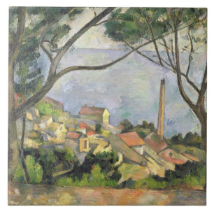 Paul Cezanne havet på l'Estaque, 1878 Kakelplatta