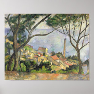 Paul Cezanne havet på l'Estaque, 1878 Poster