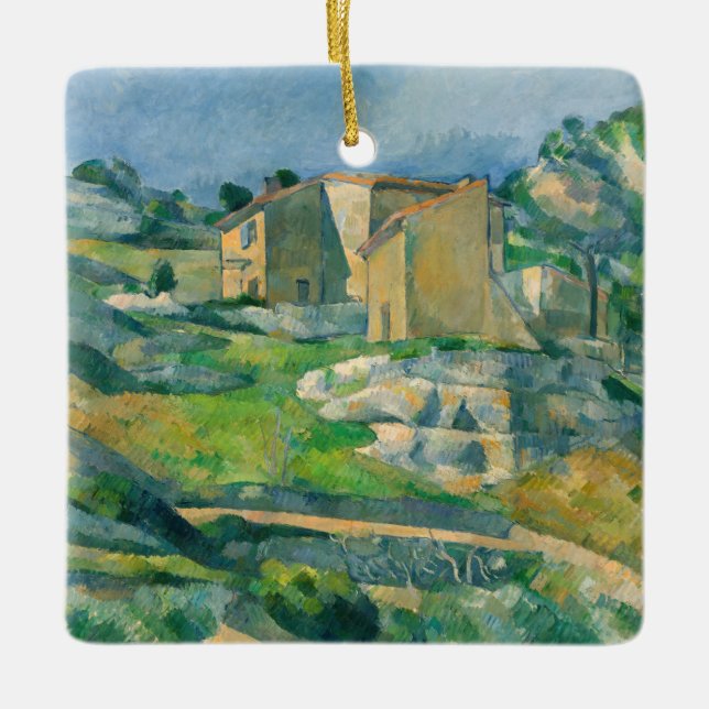 Paul Cezanne - Houses in Provence, Riaux Valley Julgransprydnad Keramik (Framsida)
