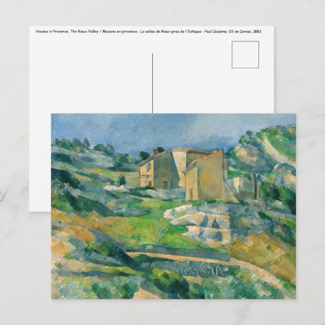 Paul Cezanne - Houses in Provence, Riaux Valley Vykort (Fram/baksida)