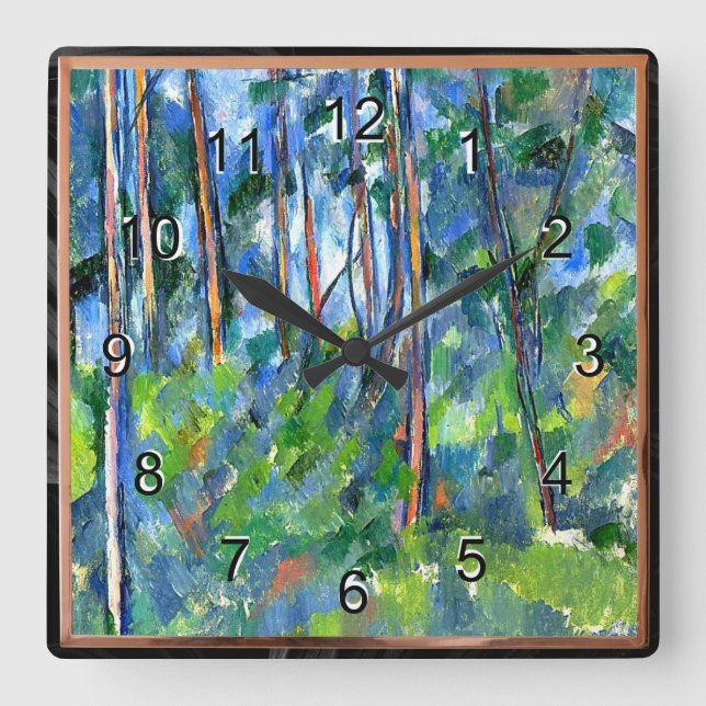 Paul Cezanne: I Skogen målar Cezanne Fyrkantig Klocka (Framsida)