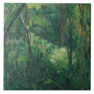 Paul Cezanne - insida av en skog Kakelplatta