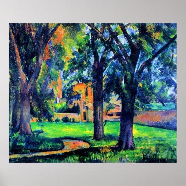 Paul Cezanne - Kastanje träd och gård, Poster (Framsidan)