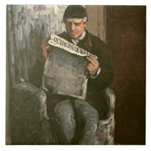 Paul Cezanne konstnärens far, läs- "L'�v� Kakelplatta