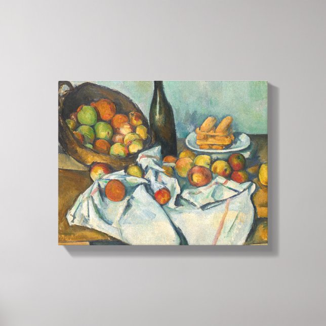 Paul Cezanne - Korgen med äpplen Canvastryck (Framsida)